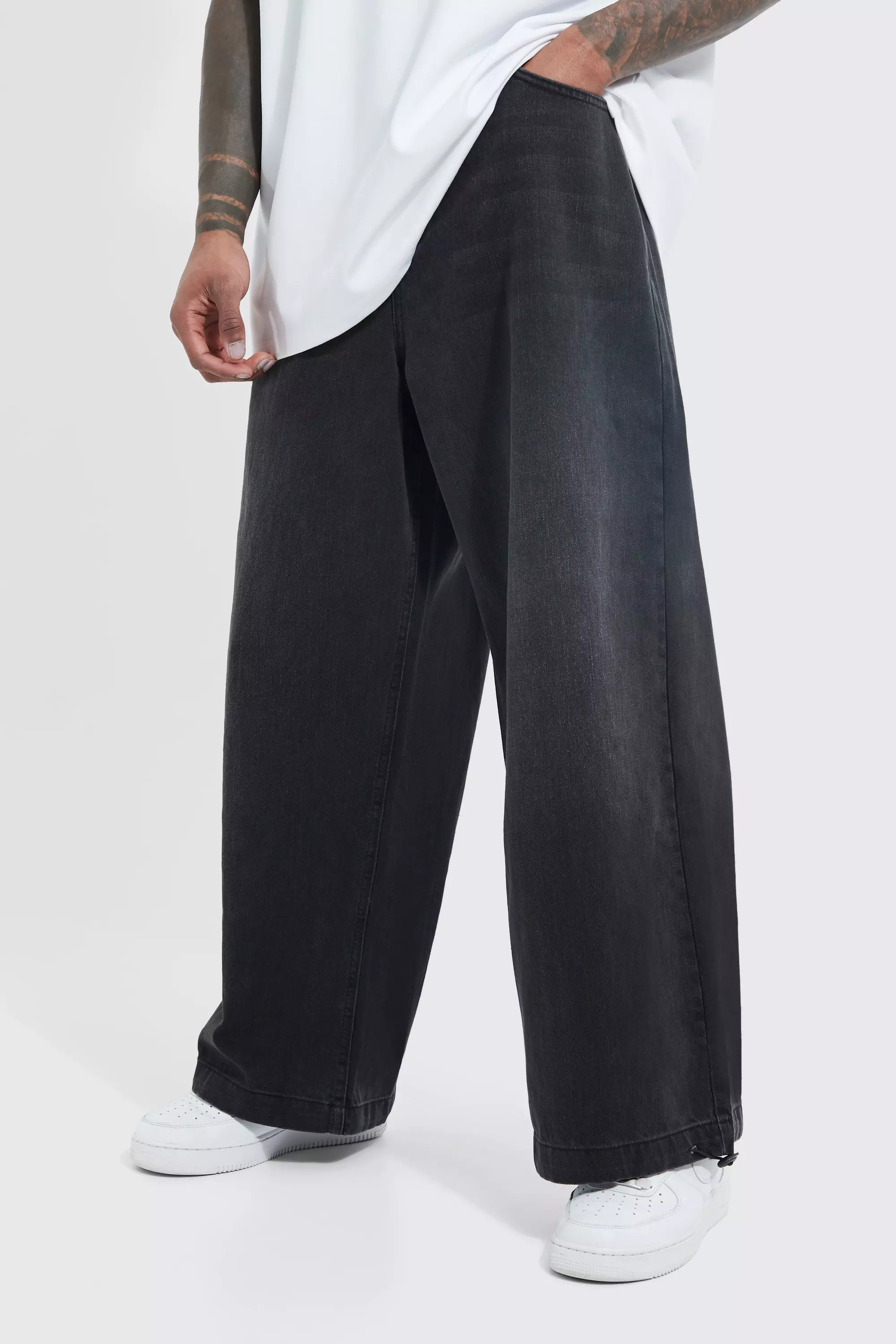 Denim Parachute Jeans | boohooMAN USA